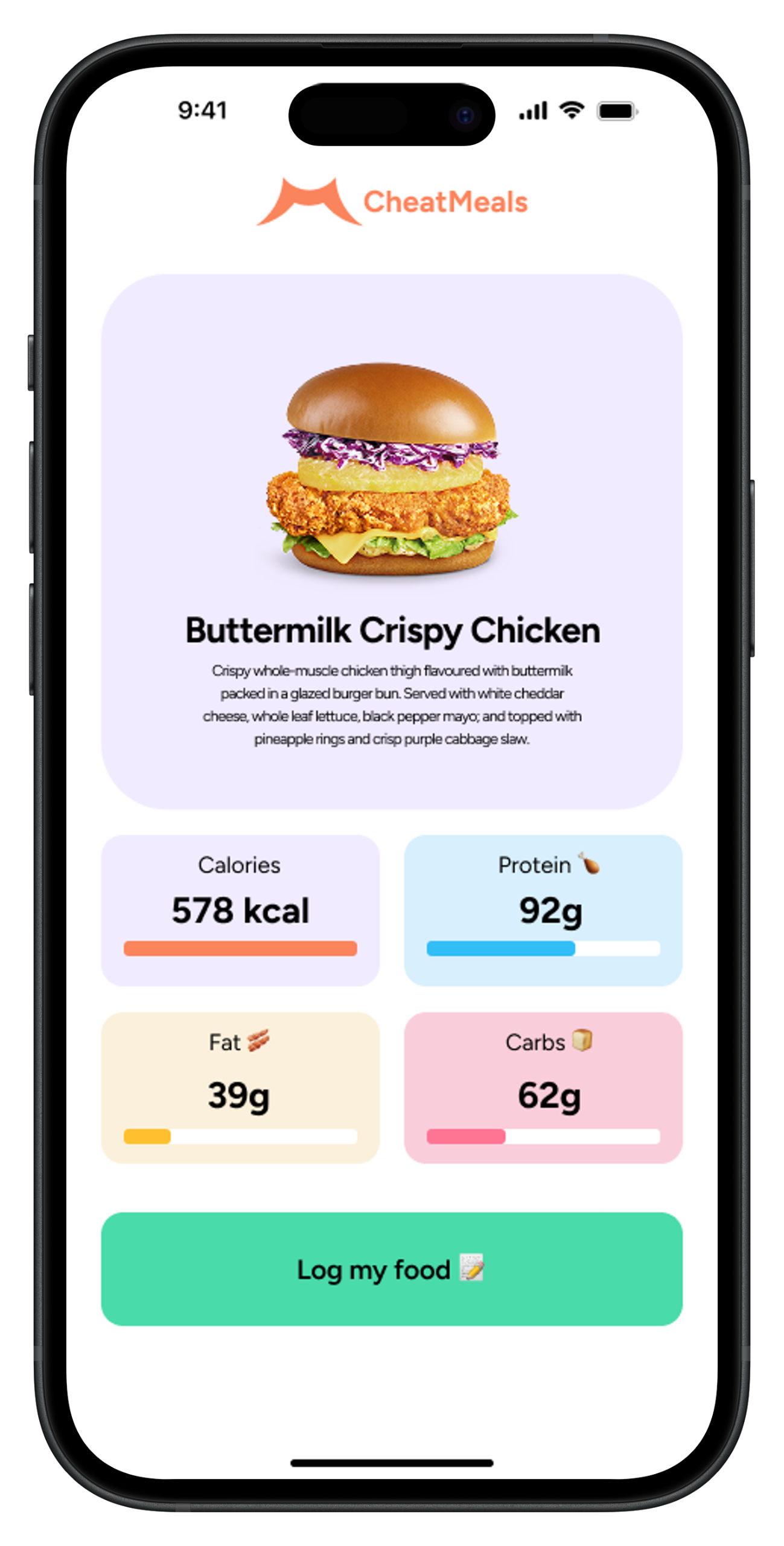 CheatMeals Food Screen